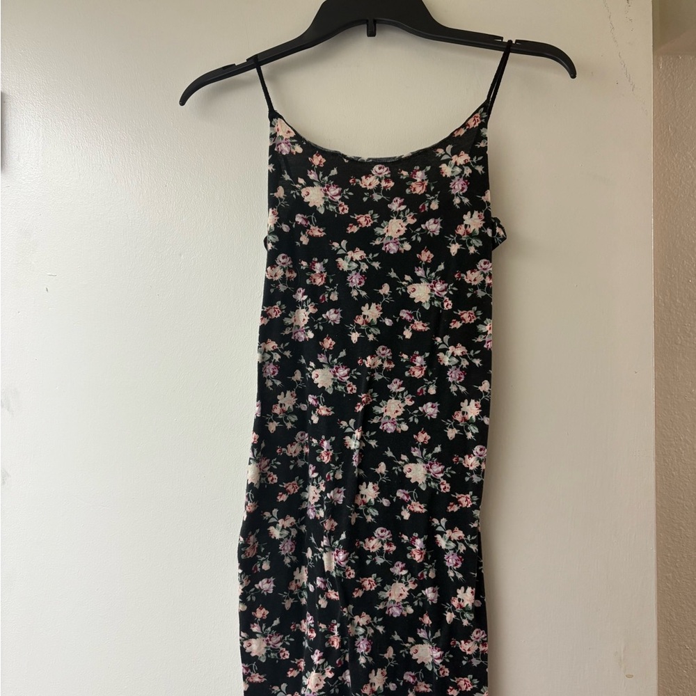 Floral Black Dress